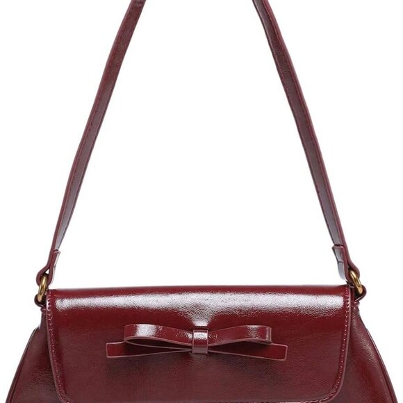 Handbags - Women's Leopard Print Bow Shoulder Bag Flap Leather Purse Y2k Elegant Underarm B